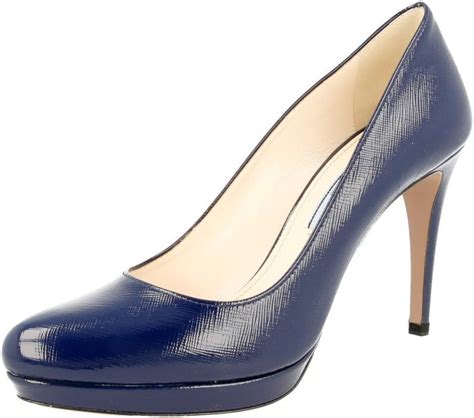 prada saffiano blue pumps|Prada Women's 1IP079 Saffiano Leather Pumps/Heels.